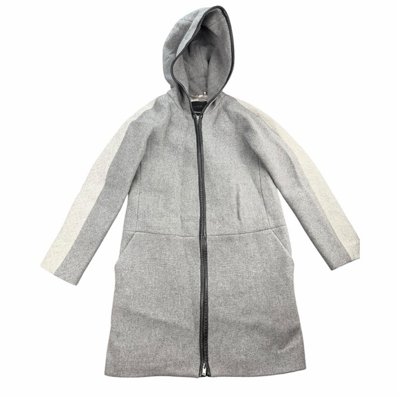 J.CREW Women's Italian Wool Stadium Cloth Cocoon Coat In Grey/Black Size 4 - Picture 2 of 13